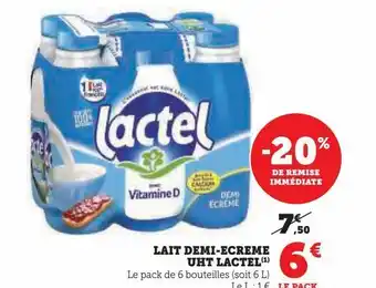 U Express Lait demi-écrémé uht lactel offre