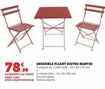 Super U Ensemble pliant bistro nantes offre