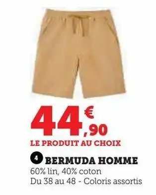 Hyper U Bermuda homme offre