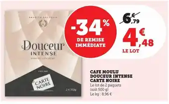 Hyper U Café moulu douceur intense carte noire offre