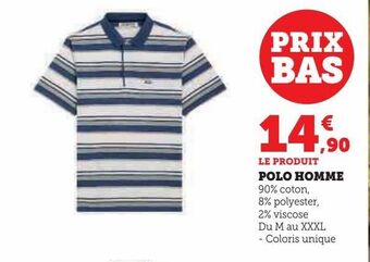 Hyper U Polo homme offre