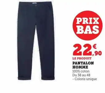 Hyper U Pantalon homme offre