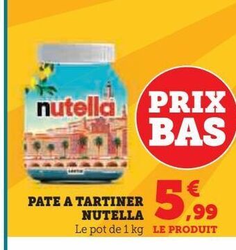 Hyper U Pâte à tartiner nutella offre
