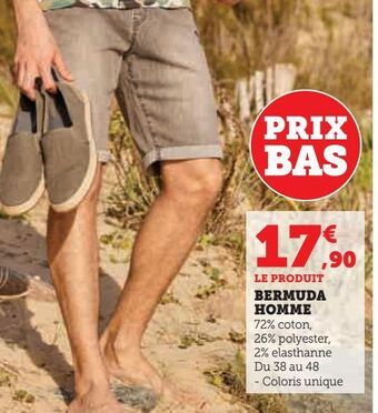 Hyper U Bermuda homme offre