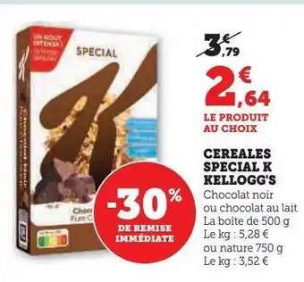 Hyper U Céréales special k kellogg's offre