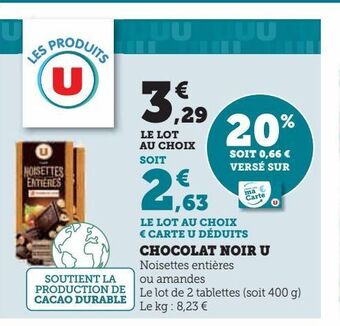 Hyper U Chocolat noir u offre