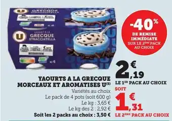 Yaourts à la grecque morceaux et aromatisés
