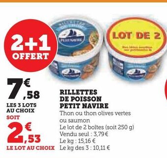 Hyper U Rillettes de poisson petit navire offre