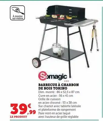 Hyper U Barbecue à charbon de bois torino offre