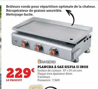 Hyper U Plancha à gaz silvia ii inox offre