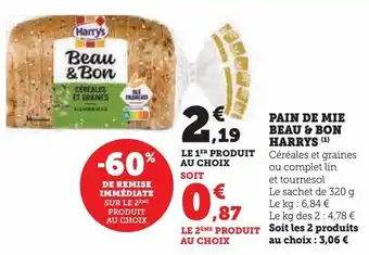 Hyper U Pain de mie beau & bon harry's offre