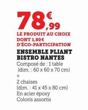 Hyper U Ensemble pliant bistro nantes offre