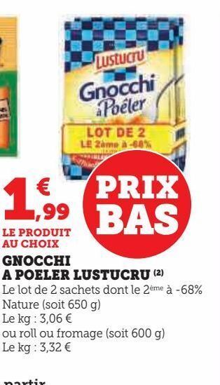 Hyper U Gnocchi a poeler lustucru offre