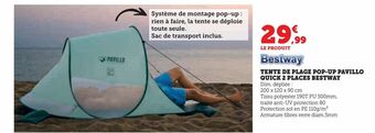 Hyper U Tente de plage pop-up pavillo quick 2 places bestway offre