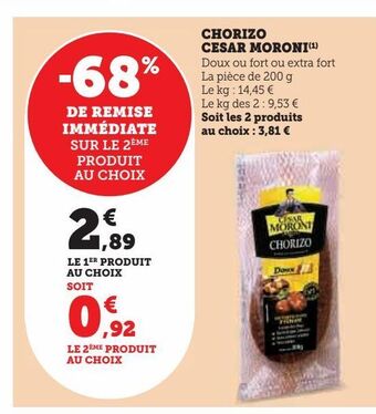 Hyper U Chorizo césar moroni offre