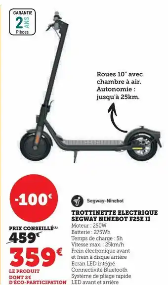 Hyper U Trottinette electrique segway ninebot f25e ii offre