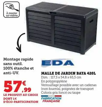 Hyper U Malle de jardin baya 420l offre
