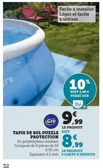 Hyper U Tapis de sol puzzle protection offre