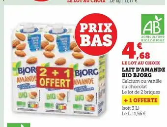 Hyper U Lait d`amande bio bjorg offre