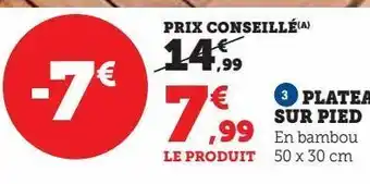 Hyper U Plateau sur pied offre