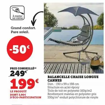 Hyper U Balancelle chaise longue  cannes offre