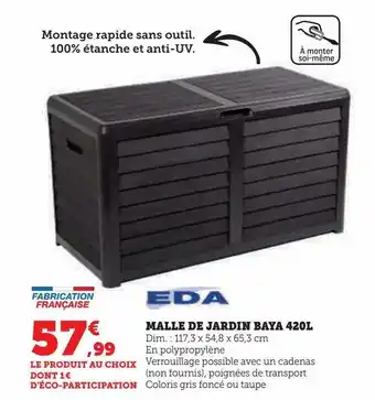 U Express Malle de jardin baya 420l offre
