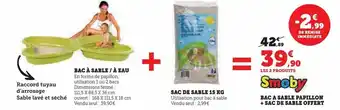 Hyper U Bac à sable / à eau + sac de sable 15 kg = bac a sable papillon + sac de sable offert offre
