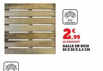 Hyper U Dalle en bois 50 x 50 x 2,4 cm offre