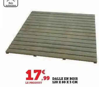 Dalle en bois 120 x 80 x 3 cm