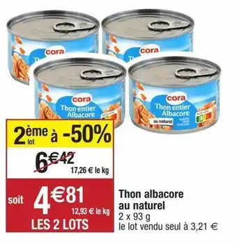 Migros Thon au naturel cora offre
