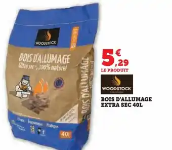 Super U BOIS D'ALLUMAGE EXTRA SEC 40L offre