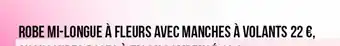 Robe mi-longue a fleuts avec manches a volnats