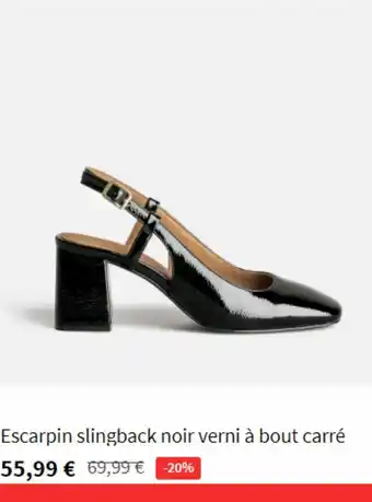 Promo Escarpin slingback noir chez Eram