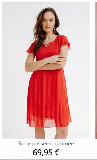 Robe plissee imprimee