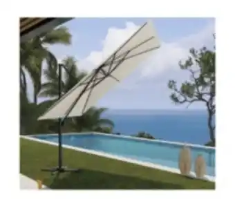 E.Leclerc Brico Sunking - parasol déporté 3x3m - lin offre