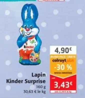 Colruyt Lapin Kinder Surprise offre