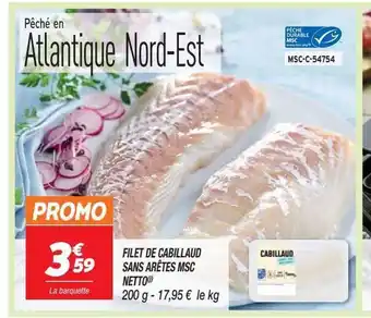 Filets de cabillaud sans aretes msc netto