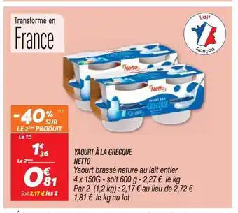 Netto Yaourt a la grecque netto offre