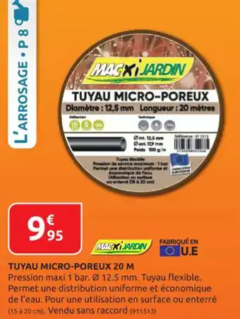 Rural Master TUYAU MICRO-POREUX Diamètre : 12,5 mm Longueur: 20 mètres offre
