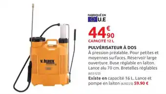 Rural Master PULVÉRISATEUR À DOS offre