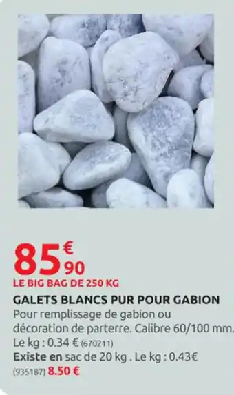Rural Master GALETS BLANCS PUR POUR GABION offre