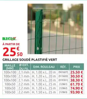 Rural Master GRILLAGE SOUDÉ PLASTIFIÉ VERT offre