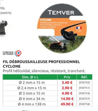 Rural Master FIL DÉBROUSSAILLEUSE PROFESSIONNEL CYCLONE offre