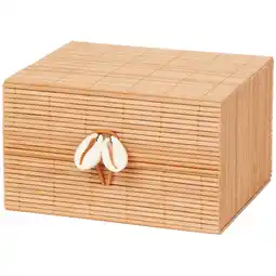 Action Boîte de rangement en bois avec coquillages home accents offre