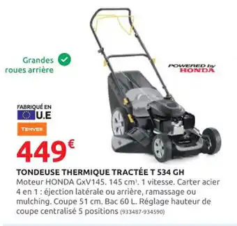 Rural Master TONDEUSE THERMIQUE TRACTÉE T 534 GH offre