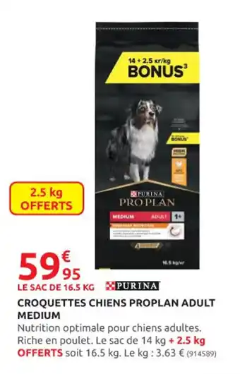 Rural Master CROQUETTES CHIENS PROPLAN ADULT MEDIUM offre