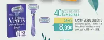 Match RASOIR VENUS GILLETTE Swirl ou Poils pubiens. 1 manche + 2 lames. Remise immédiate en caisse de 6€, soit 14,99€-6€ = 8,99€ offre