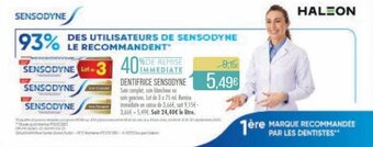 Match DENTIFRICE SENSODYNE offre