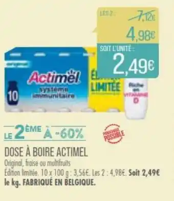 Match DOSE À BOIRE ACTIMEL offre