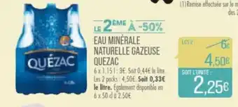 Match EAU MINERALE NATURELLE GAZEUSE offre